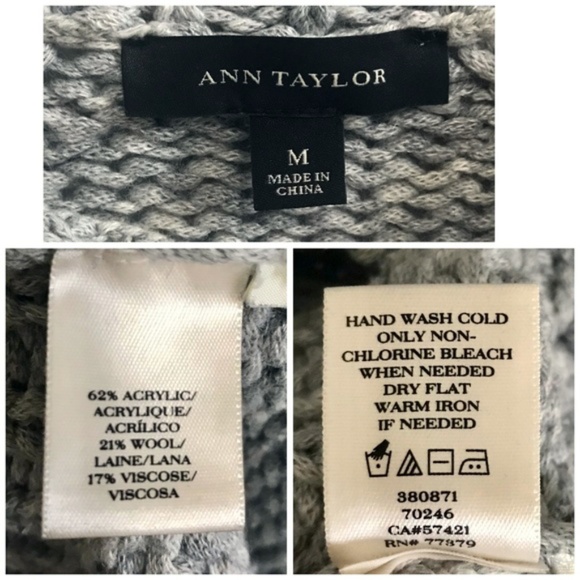 Ann Taylor chunky gray sweater, size M - Picture 3 of 6